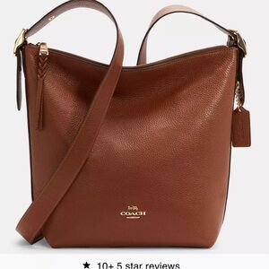 RARE large Coach dufflette bag with brown polished pebble leather